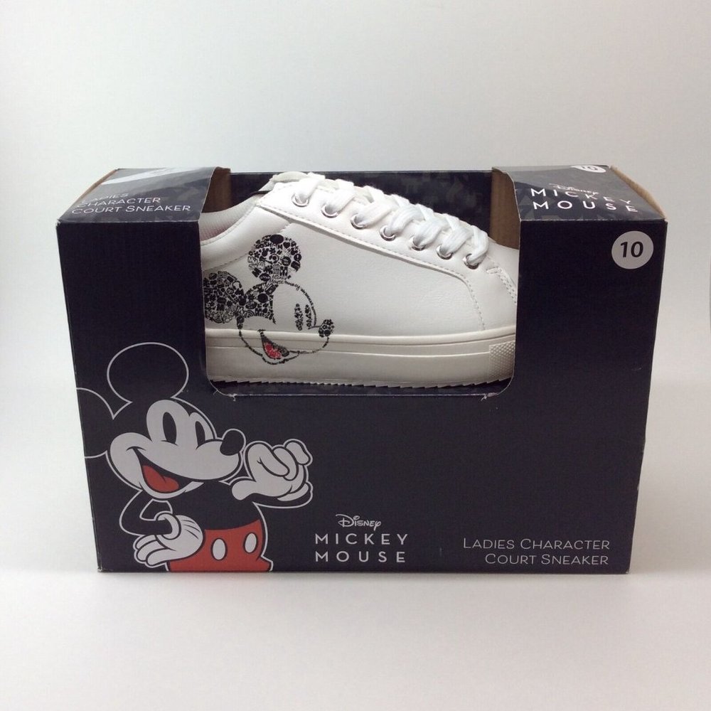 Disney Mickey Mouse B/W Head Character Court Ladies, Womans Sneakers Shoes SZ 10